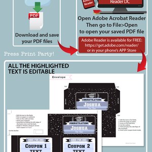 Editable Graduation Coupon Book Template Printable Gift Idea, Silver ...