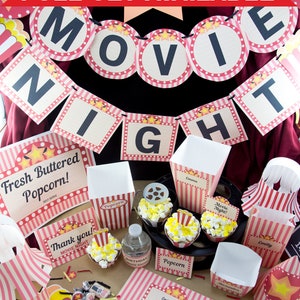 Movie Night Props, Printable Photo Booth, Birthday Party, Oscar, Camera, Clapper, Hat, Cotton Candy, Popcorn, Movie Reel, INSTAND DOWNLOAD image 4