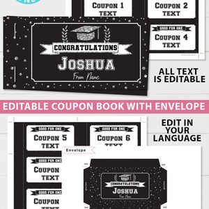 Editable Graduation Coupon Book Template Printable Gift Idea, Silver ...