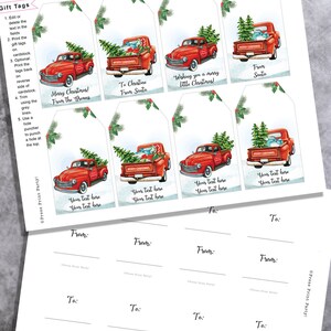 EDITABLE Merry Christmas Tag Printable, Christmas Truck Tag, Holiday ...