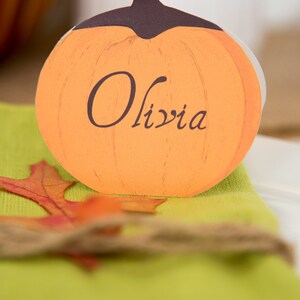 Thanksgiving Place Cards Printable, Pumpkin Printable Placecard ...