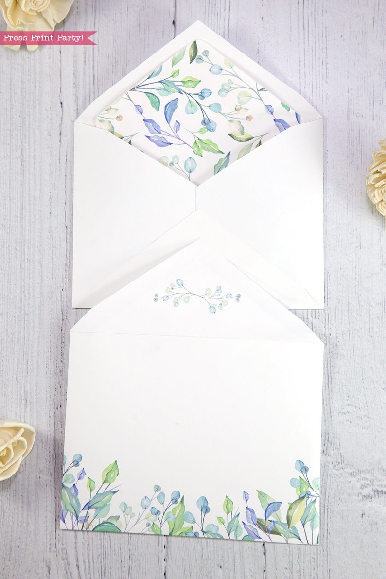 Wedding Thank You Cards With Envelope Printable Template Set Etsy