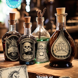 HP Apothecary Labels Printable Wizard Potion Apothecary Decor Halloween Apothecary Jar Label Antique Apothecary Bottle Label Sticker Digital