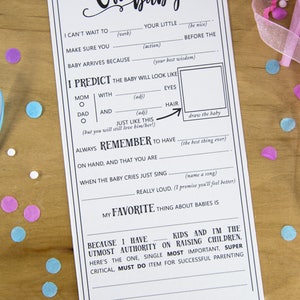 Oh Baby Shower Games Printable, Baby Shower MadLibs Advice Card, Shower Cards Advice For Mom, Mom-to-be Funny Advice Card, INSTANT DOWNLOAD image 3