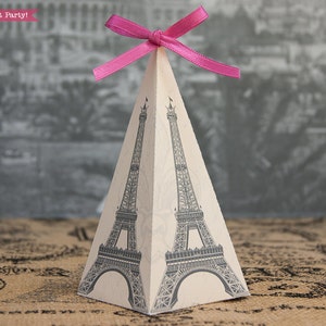 Eiffel Tower Favor Box Printable, Pyramid Box, DIY, Paris Party, Paris Favor box, Treat Box, Vintage, French Birthday, INSTANT DOWNLOAD