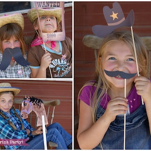 Western Photo Booth Props, Cowboy and Cowgirl, Wild West Photo Props Printables, Wanted Poster Frame, Rodeo Props, INSTANT DOWNLOAD image 5