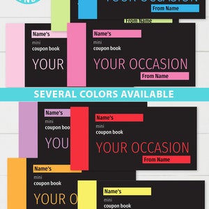 Printable Coupon Book Template Pink, Any Occasion Gift Idea, Editable ...