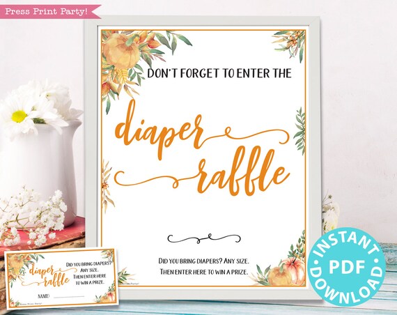 Diaper Raffle Tickets, Gender Reveal, Boy Or Girl, Instant Download
