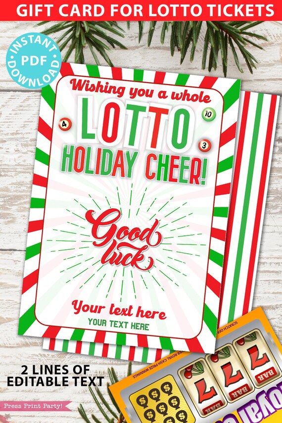 Lottery Ticket Holder Printable Card, Rainbow - Press Print Party!