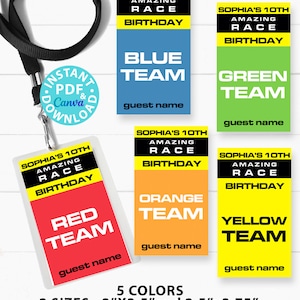 The Amazing Race Party Printables, Invitation, Cards, Decorations, Editable Clue Cards, Badges, Gnome, Map, Route Marker, INSTANT DOWNLOAD image 8