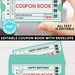 EDITABLE Coupon Book Template Printable, Green Tickets, Custom Birthday ...