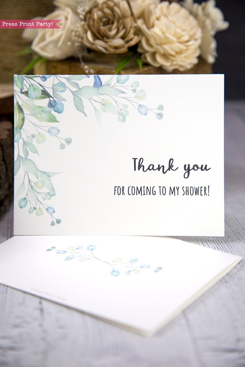 Wedding Thank You Cards With Envelope Printable Template Set Etsy