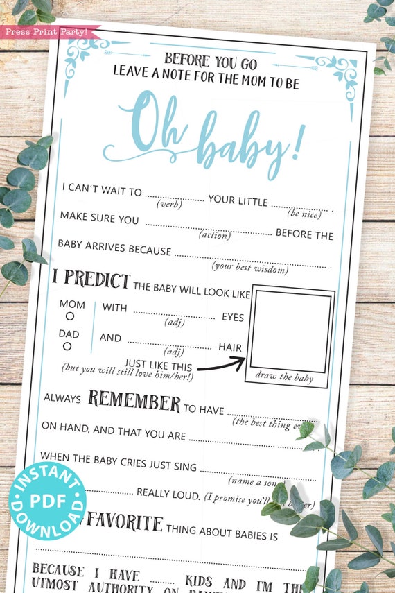 Baby Advice Card Baby Shower Printable Game Funny Baby Mad - Etsy Baby Advice Card Baby Shower Printable Game Funny Baby Mad - Etsy