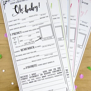 Baby Shower MadLibs Advice Card, Boho Baby Shower, Gender Neutral, Mom-to-be Funny Advice Card, Baby Shower Games, Oh Baby, INSTANT DOWNLOAD image 2