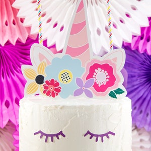 Unicorn Horn Cake Topper Printable, Unicorn Party Table Centerpiece ...