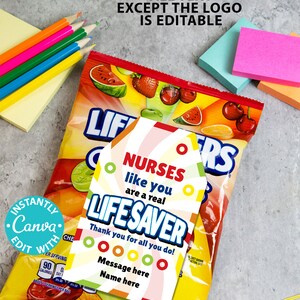 Lifesaver Thank You Gift Tags Printable Teacher Appreciation Week Nurse ...