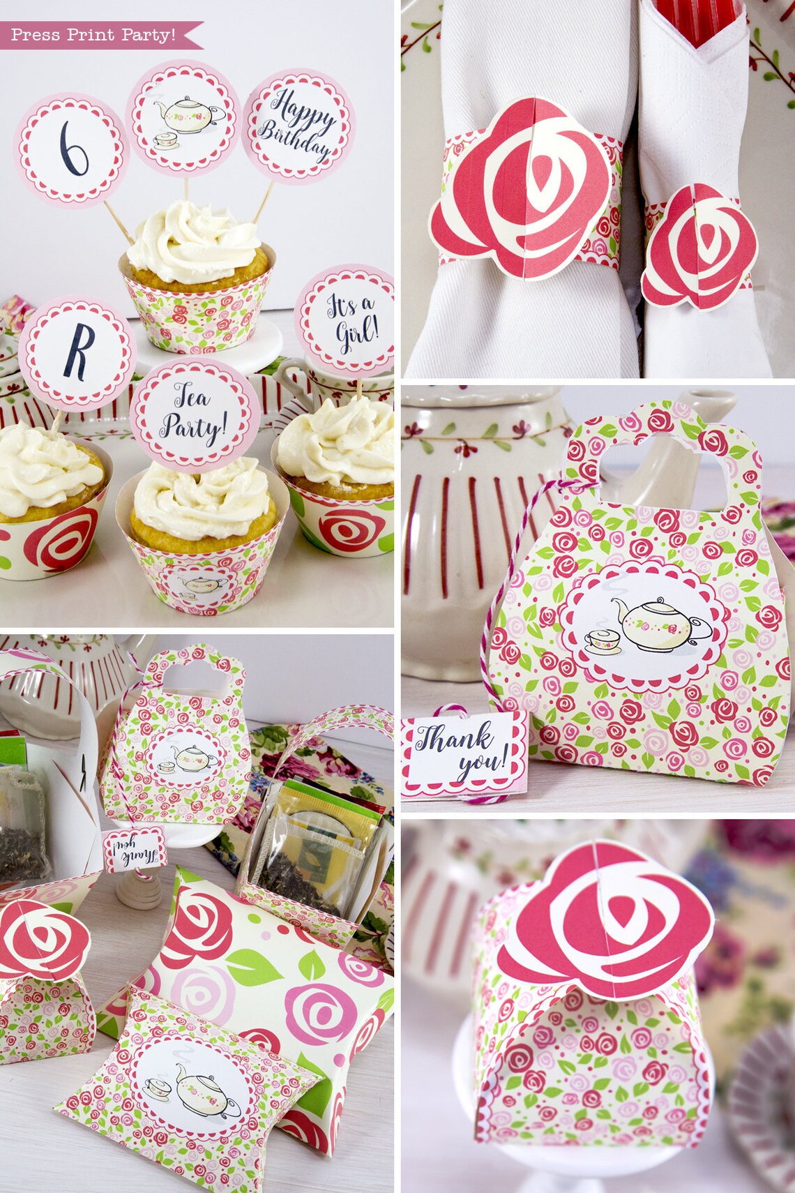Tea Party Baby Shower Printables a Baby is | Etsy