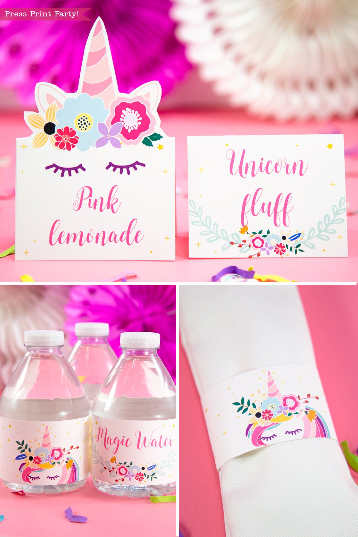 unicorn birthday party printables magical unicorn invite etsy