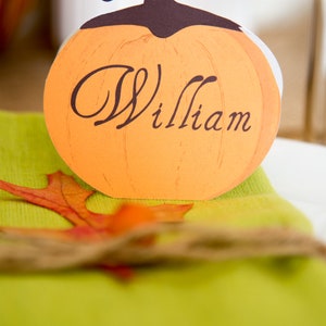 Thanksgiving Place Cards Printable, Pumpkin Printable Placecard ...