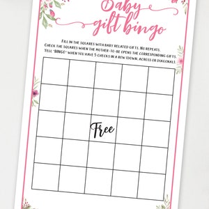 Baby Shower Games Bundle Printable, Pink Flowers, Games Pack, Unique Baby Shower Games, Funny Activities, Baby Girl, Bingo, INSTANT DOWNLOAD image 6