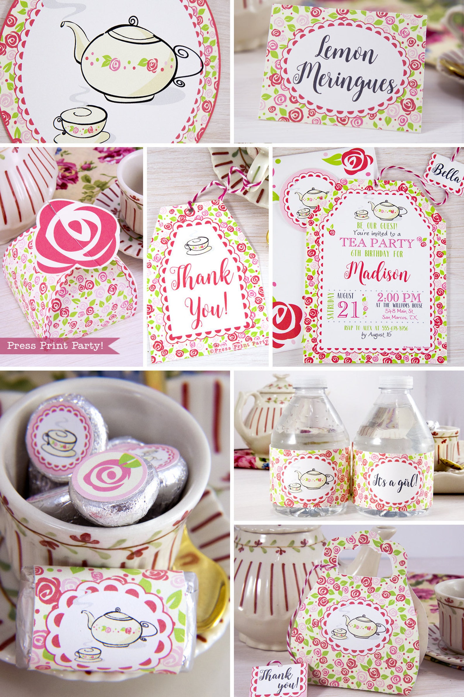 Tea Party Baby Shower Printables a Baby is | Etsy