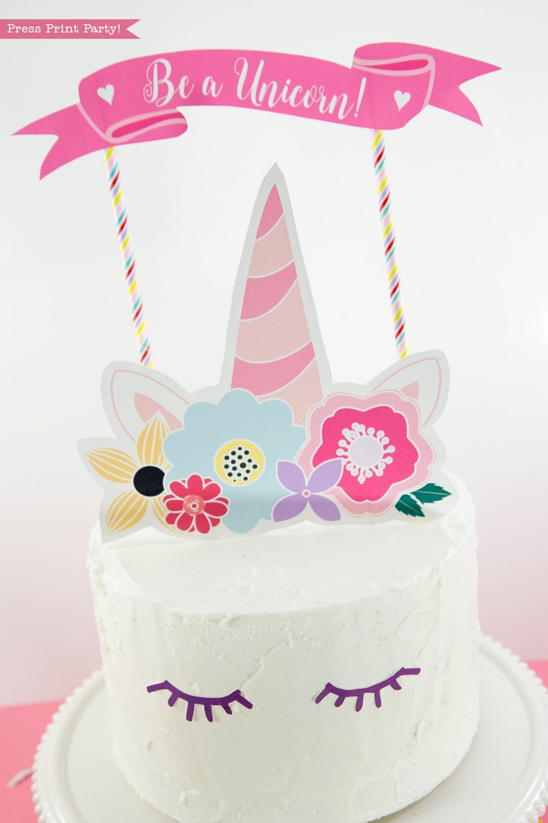 Unicorn Horn Cake Topper Printable Unicorn Party Table - Etsy