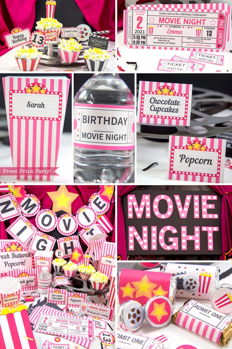Mobi Descargar Video Social gathering Decor Printables Crimson, Online video picture relating to Movie Night Invitations Free Printable named Mobi Descargar Video clip Occasion Decor Printables Purple, Video