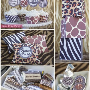 Safari Birthday Party Printable Set, Safari Animal Prints, Safari Birthday Invitation, African Birthday, Zoo Birthday, INSTANT DOWNLOAD pdf image 3