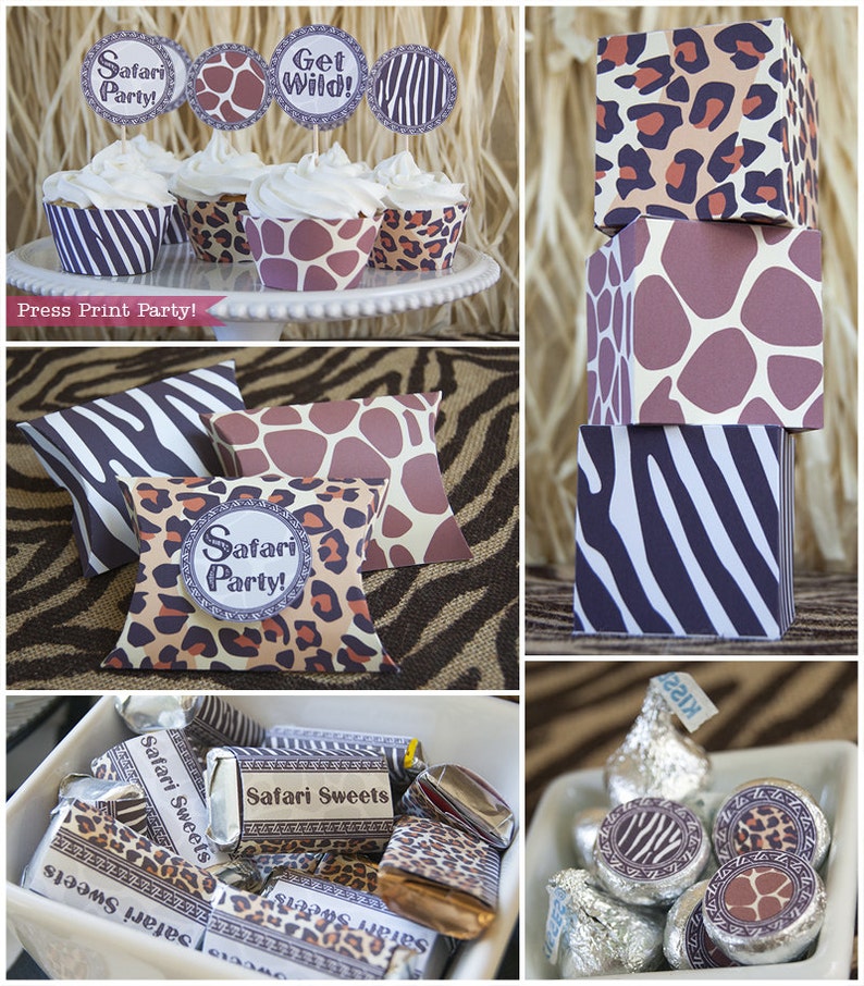 Safari Birthday Party Printable Set, Safari Animal Prints, Safari Birthday Invitation, African Birthday, Zoo Birthday, INSTANT DOWNLOAD pdf image 3