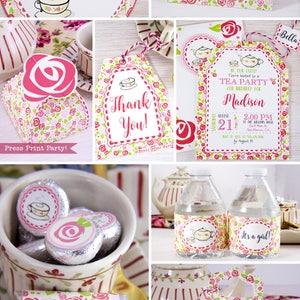 Tea Party Birthday Printables, Tea Party Decorations, Bridal Shower Tea Party, Birthday Tea ...