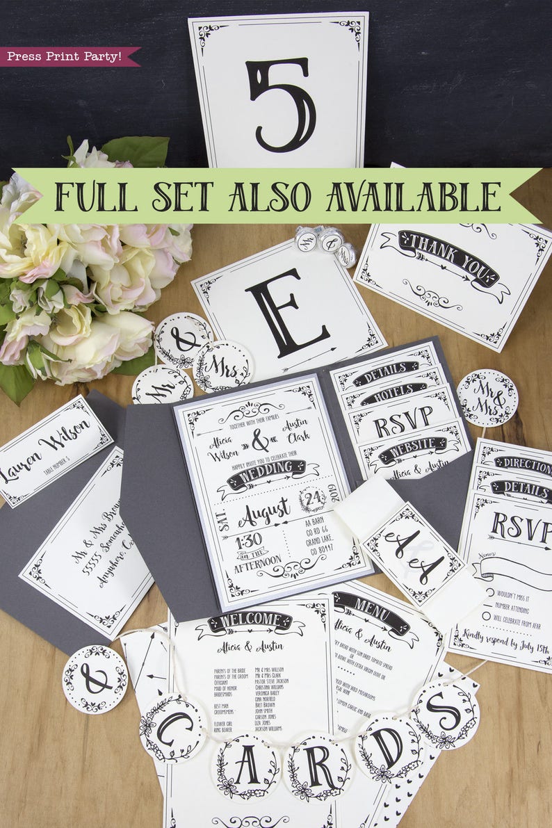 EDITABLE Wedding Banner Printable Template, Boho Wedding, Wedding Printable Sign, Rustic, Black, Arrow, Sign Wedding, INSTANT DOWNLOAD image 2