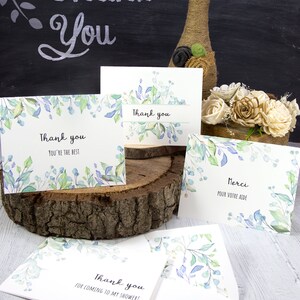 Wedding Thank You Cards With Envelope Printable Template Set - Etsy