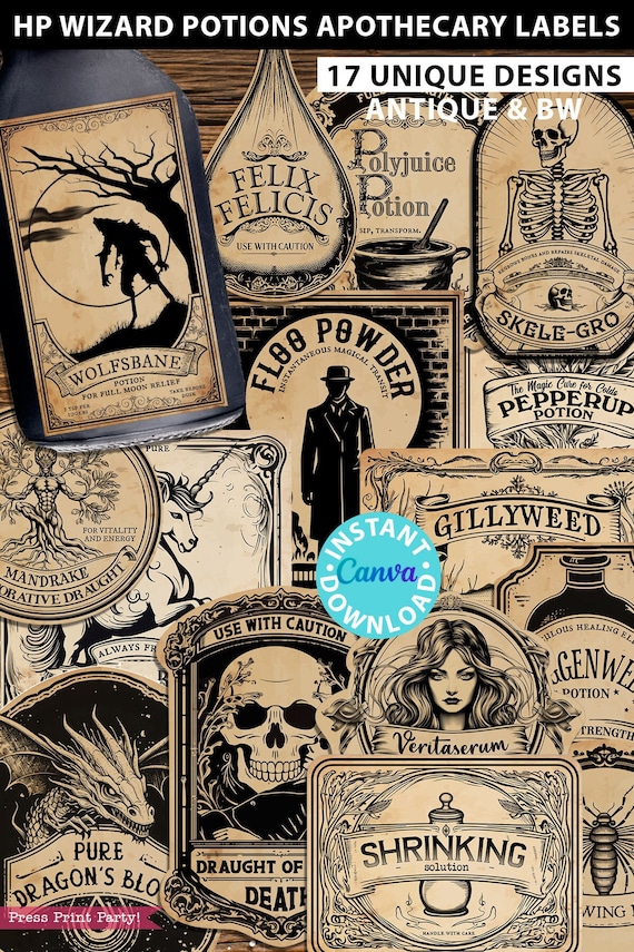 Fully Editable Vintage Apothecary Labels Printable