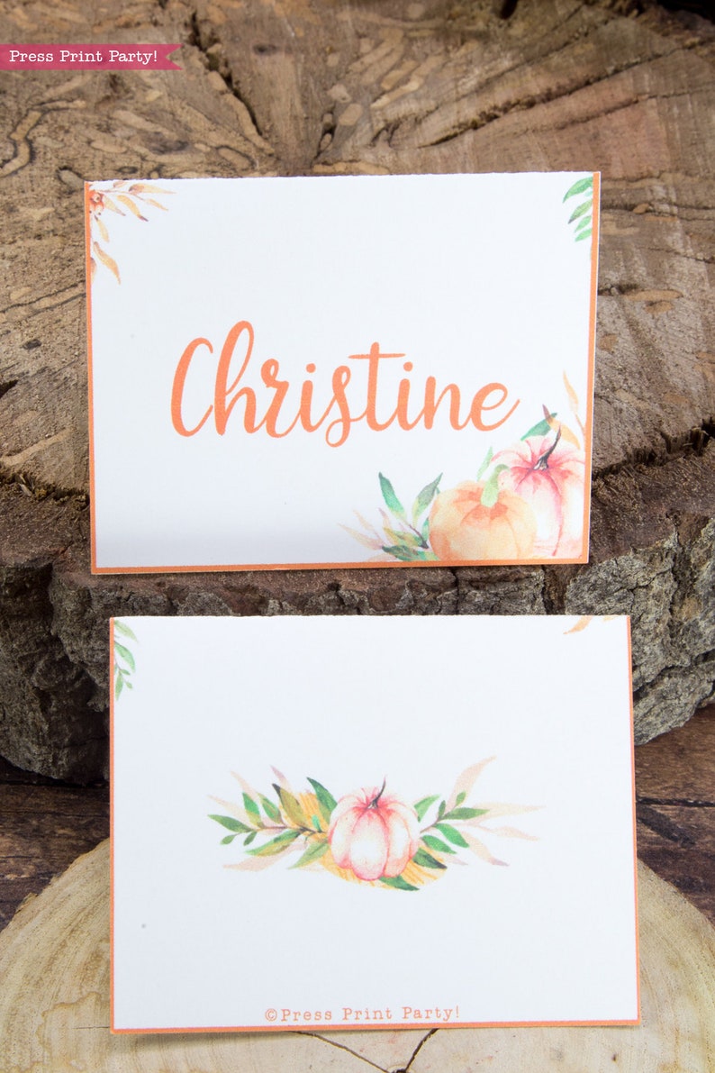 Fall Table Setting Ideas Table Setting INSTANT DOWNLOAD Baby Shower Thanksgiving Placecard Little Pumpkin Place Cards Printable
