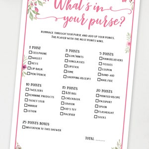 Baby Shower Games Bundle Printable, Pink Flowers, Games Pack, Unique Baby Shower Games, Funny Activities, Baby Girl, Bingo, INSTANT DOWNLOAD image 4