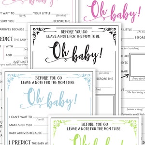 Oh Baby Shower Games Printable, Baby Shower MadLibs Advice Card, Shower Cards Advice For Mom, Mom-to-be Funny Advice Card, INSTANT DOWNLOAD image 6