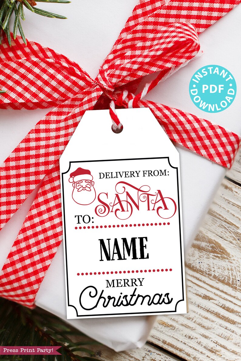 EDITABLE Christmas Gift Tags Printable for Kids Christmas | Etsy