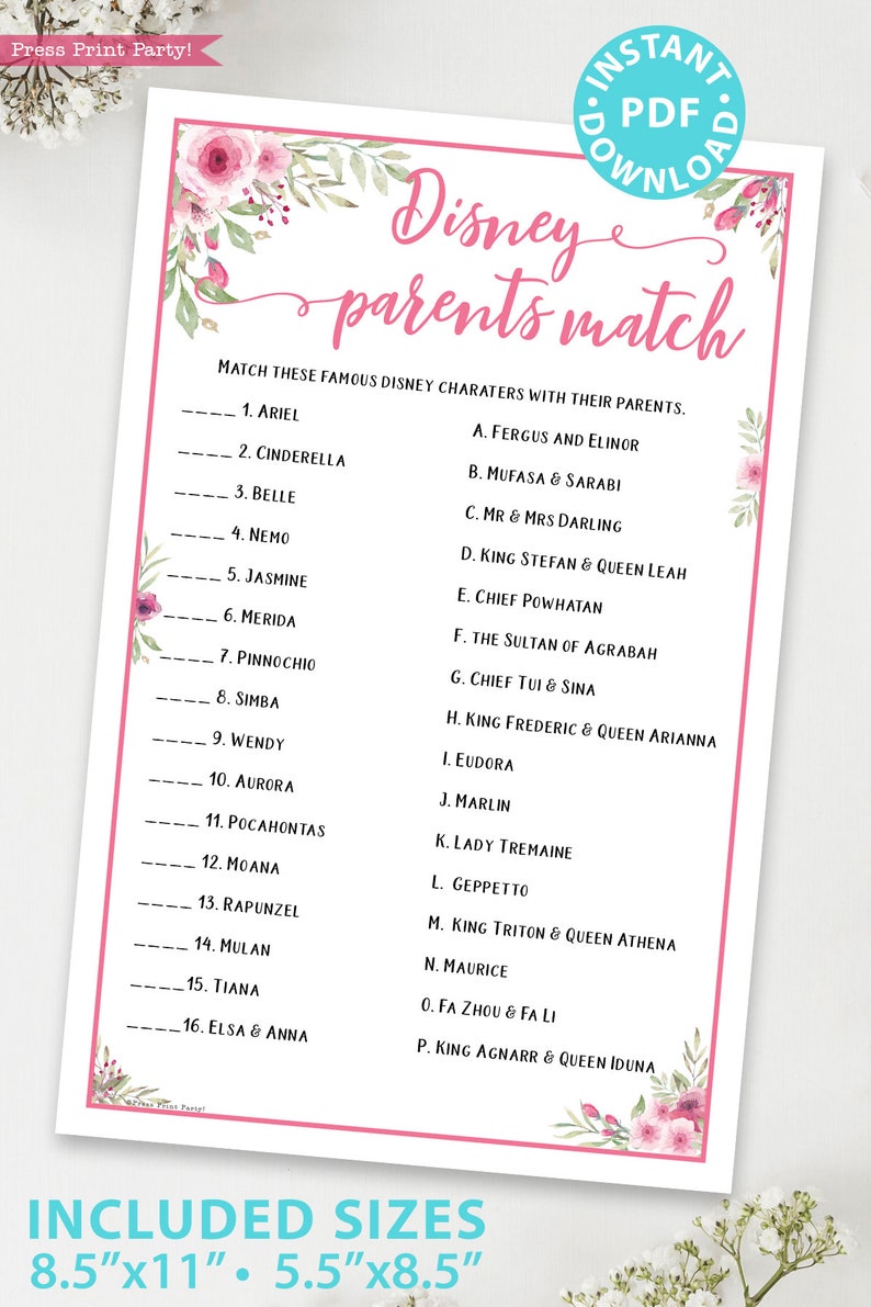 Baby Shower Games Bundle Printable, Pink Flowers, Games Pack, Unique Baby Shower Games, Funny Activities, Baby Girl, Bingo, INSTANT DOWNLOAD image 5