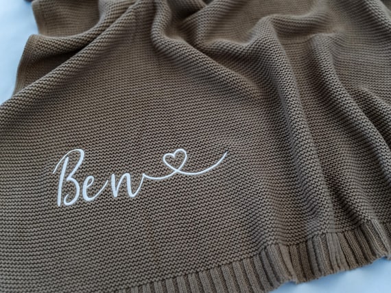 Babydecke aus Baumwolle | mit Name personalisierbar | Kuscheldecke Baby