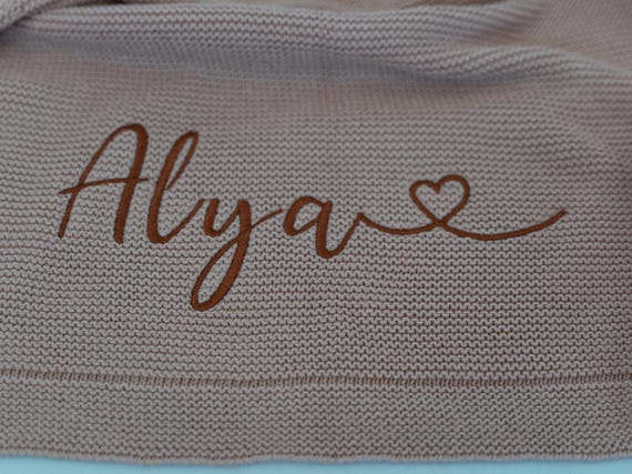 Babydecke aus Baumwolle | mit Name personalisierbar | Kuscheldecke Baby