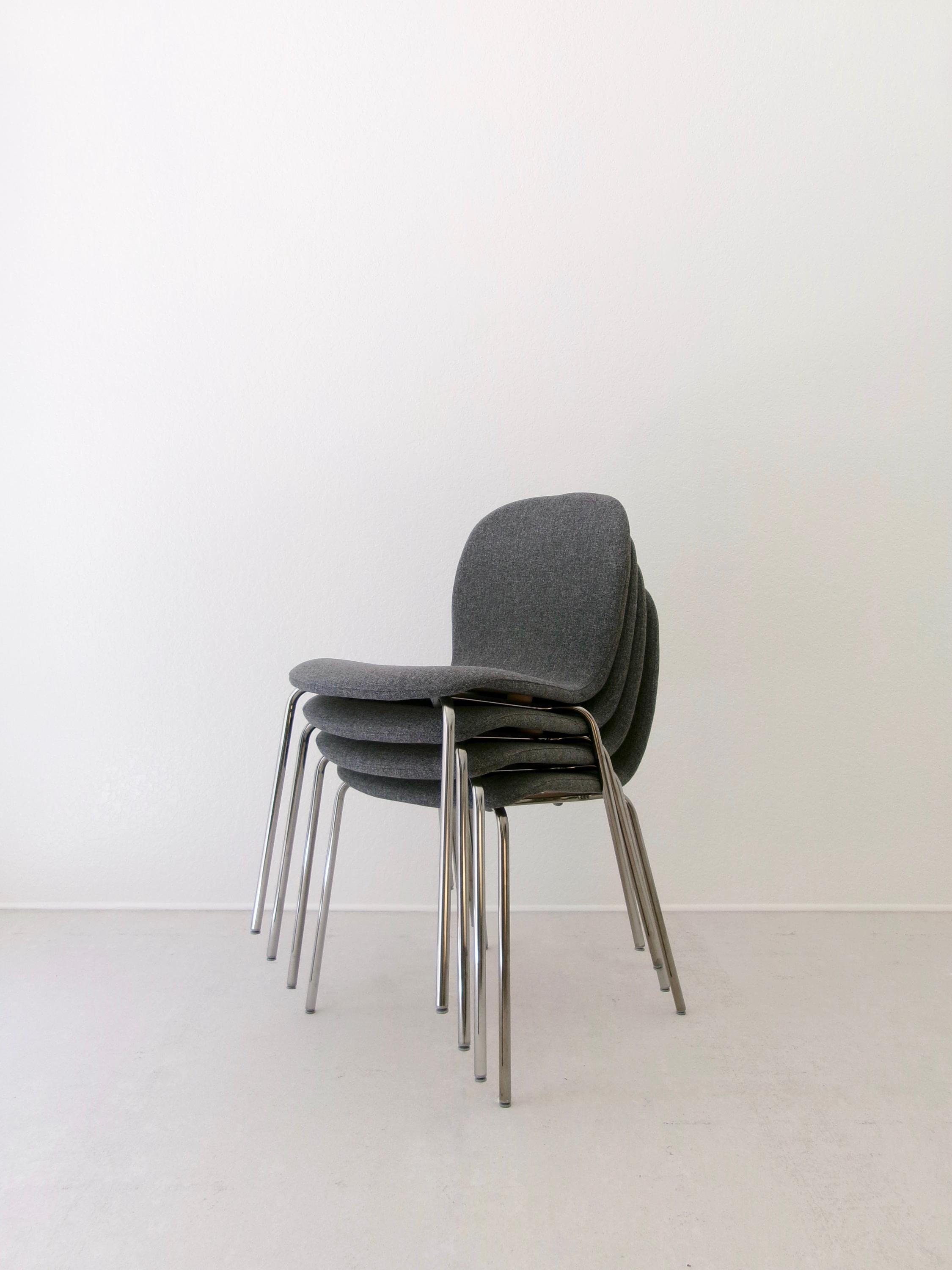 良品 IKEA KARLPETTER chair 椅子 イケア 2脚セット Set of 4 Ikea Karlpetter Gunnared Grey Sefast Chrome Plated Chairs