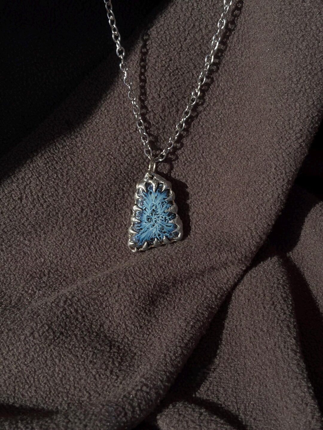 Soldered Blue Blue Spiky Handmade Soldered Pendant | Necklace - Etsy