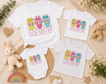 Niedliches Monster Hase Puppen Grafik Shirt für Kinder und Erwachsene, Baby Body, Kleinkind Kinder Erwachsenen Shirt, Kawaii Familien Outfit, Outfit, Kawaii Geschenk