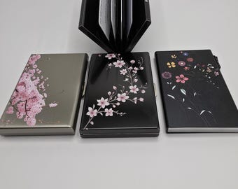 Metal Card Holder, Floral Oriental Style Business Card Case