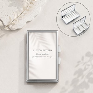 Custom pattern Rectangle Mirror Compact 7-compartment Pill box