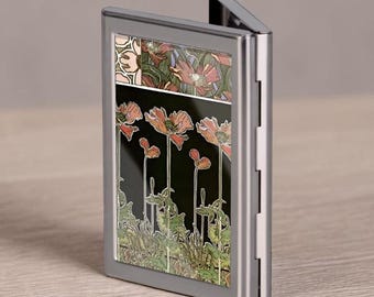 Art Nouveau William Morris Cigarettes by Alphonse Mucha Credit Card Holder Vintage Business Card Case Mini Card Wallet Gift