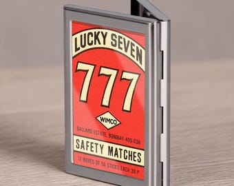 Lucky Seven 777 Credit Card Holder Vintage Business Card Case Mini Card Wallet Gift