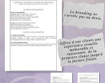 Creative Service Agreement Canva Template, Professional Business Contract Kit, Minimalist Freelance Legal Forms