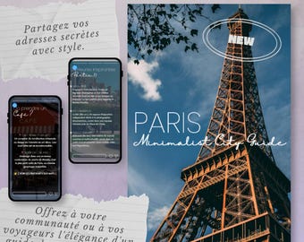 Minimalist City Guide Canva Template, Paris Travel Guide Mobile, Instagram Story Template for Influencers, Airbnb Welcome Book Smartphone