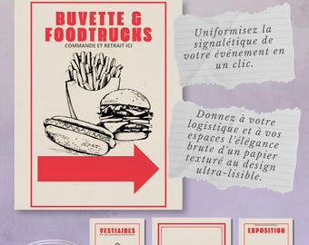 Printable Event Signage Canva Template - A3 Festival Directional Arrows, Expo Table Tent Cards, Exhibition Welcome Poster | Print Pack